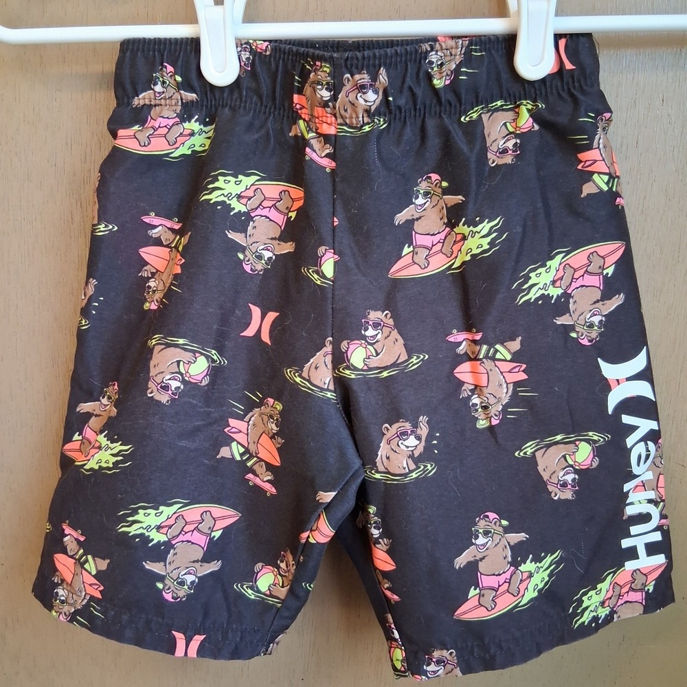 Hurley Boys Swim Trunks Surfer Bear Sz 6 Beach Summer EUC